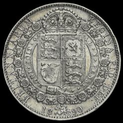 1890 Queen Victoria Jubilee Head Silver Half Crown Reverse