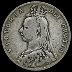 1891 Queen Victoria Jubilee Head Silver Half Crown Obverse