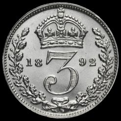 1892 Queen Victoria Silver Threepence Reverse