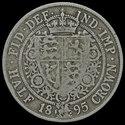 1895 Queen Victoria Veiled Head Silver Half Crown Reverse