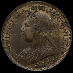 1896 Queen Victoria Veiled Head Halfpenny Obverse