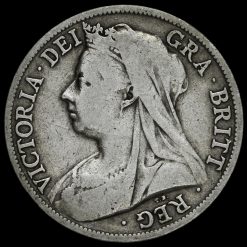 1896 Queen Victoria Veiled Head Silver Half Crown Obverse