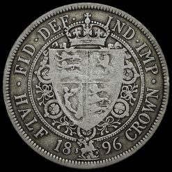 1896 Queen Victoria Veiled Head Silver Half Crown Reverse
