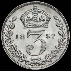 1897 Queen Victoria Veiled Head Silver Threepence Reverse