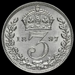 1897 Queen Victoria Veiled Head Silver Threepence Reverse