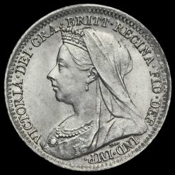 1899 Queen Victoria Veiled Head Silver Threepence Obverse