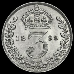 1899 Queen Victoria Veiled Head Silver Threepence Reverse