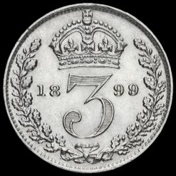 1899 Queen Victoria Veiled Head Silver Threepence Reverse