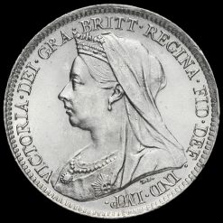 1900 Queen Victoria Veiled Head Silver Sixpence Obverse