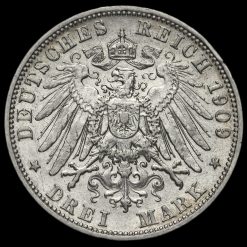 German States, Prussia Wilhelm II 1909A Silver 3 Mark Reverse
