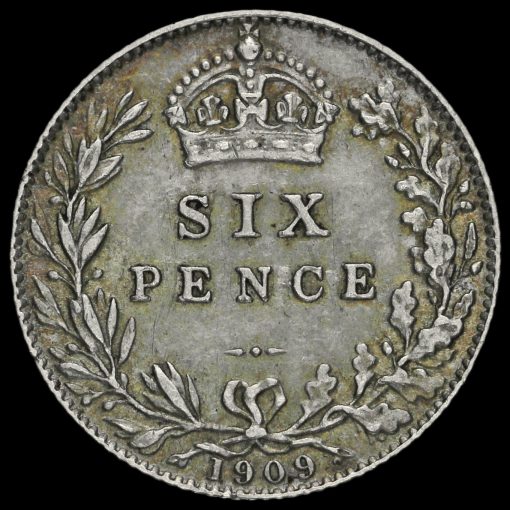 1909 Edward VII Silver Sixpence Reverse