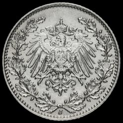 Germany 1909 J Wilhelm II Silver 1/2 Mark Obverse