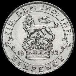 1912 George V Silver Sixpence Reverse