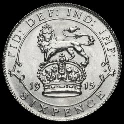 1915 George V Silver Sixpence Reverse