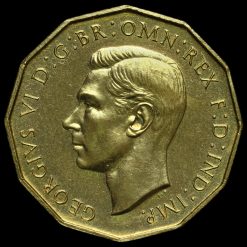 1937 George VI Brass Proof Threepence Obverse