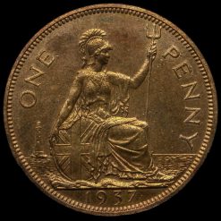 1937 George VI Bronze Proof Penny Reverse