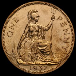 1937 George VI Bronze Proof Penny Reverse