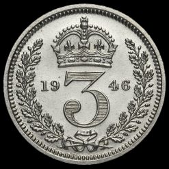 1946 George VI Silver Maundy Threepence Reverse