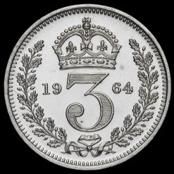 1964 Elizabeth II Silver Maundy Threepence Reverse