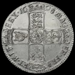 1698 William III Early Milled Silver Decimo Half Crown Reverse