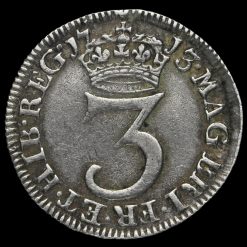 1713 Queen Anne Early Milled Silver Maundy Threepence Reverse