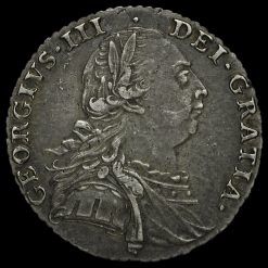 1787 George III Early Milled Silver Shilling Obverse