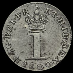 1800 George III Early Milled Silver Maundy Penny Reverse