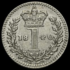1840 Queen Victoria Young Head Silver Maundy Penny Reverse