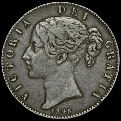 1845 Queen Victoria Young Head Silver Crown Obverse