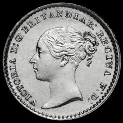 1865 Queen Victoria Young Head Silver Maundy Penny Obverse