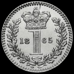 1865 Queen Victoria Young Head Silver Maundy Penny Reverse