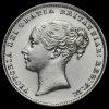 1866 Queen Victoria Young Head Silver Shilling Obverse