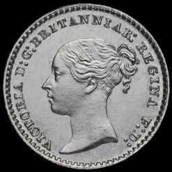 1875 Queen Victoria Young Head Silver Maundy Penny Obverse