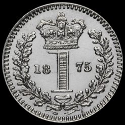 1875 Queen Victoria Young Head Silver Maundy Penny Reverse