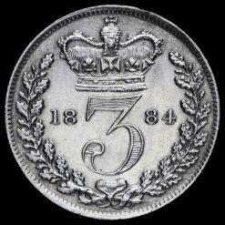 1884 Queen Victoria Young Head Silver Threepence Reverse