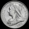 1893 Queen Victoria Veiled Head Silver Half Crown Obverse