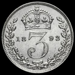 1893 Queen Victoria Jubilee Head Silver Threepence Reverse