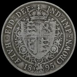 1895 Queen Victoria Veiled Head Silver Half Crown Reverse