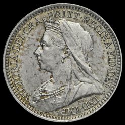 1897 Queen Victoria Veiled Head Silver Maundy Twopence Obverse