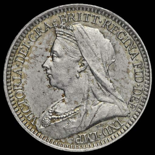 1897 Queen Victoria Veiled Head Silver Maundy Twopence Obverse