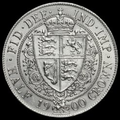 1900 Queen Victoria Veiled Head Silver Half Crown Reverse