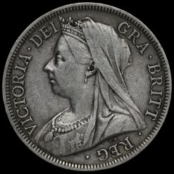 1901 Queen Victoria Veiled Head Silver Half Crown Obverse