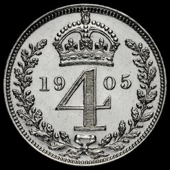 1905 Edward VII Silver Maundy Fourpence Reverse