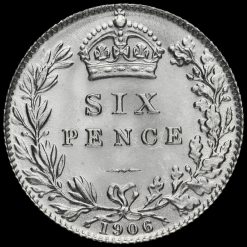 1906 Edward VII Silver Sixpence Reverse