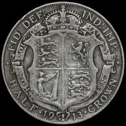 1913 George V Silver Half Crown Reverse