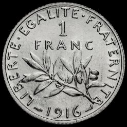 France 1916 Silver 1 Franc Reverse