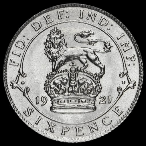 1921 George V Silver Sixpence Reverse