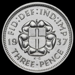 1937 George VI Silver Proof Threepence Reverse