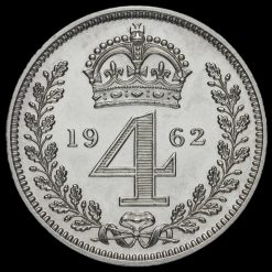 1962 Elizabeth II Silver Maundy Fourpence Reverse