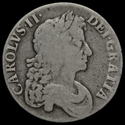 1673/2 (3 over 2) Charles II Early Milled Silver Vicesimo Quinto Crown Obverse